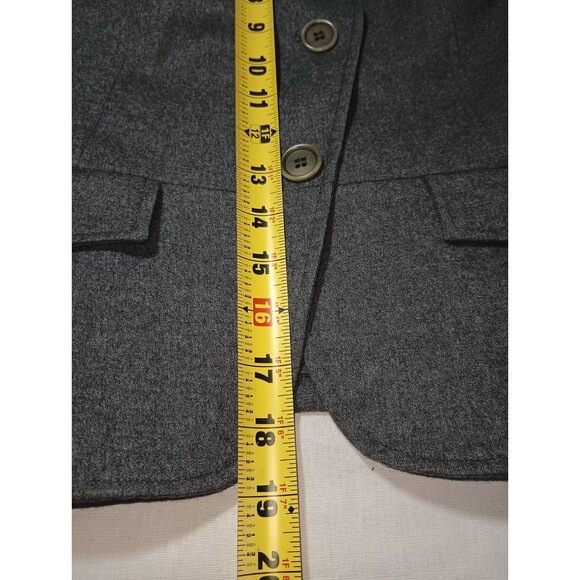 Theory Size 12 Wool Women Gray Blazer Jacket Button Up Academia Career Preppy - Picture 4 of 8